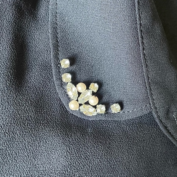 abercrombie kids Navy Semi-Sheer Polo Tank Button Down with Beads & Pearls - Picture 3 of 7
